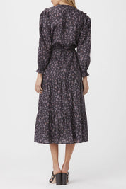 KAYLYNN MIDI DRESS  BLACK MULTI