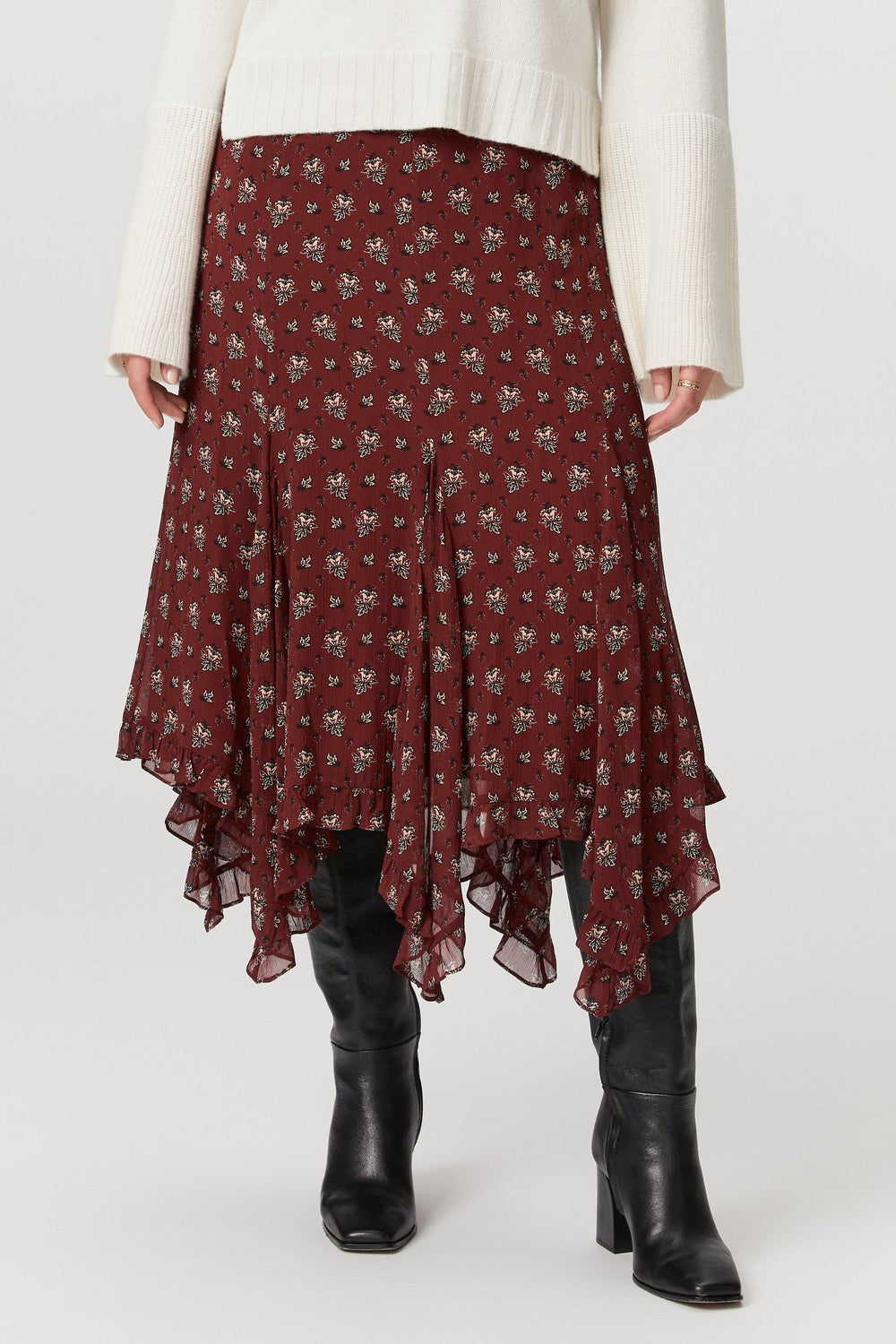 ROTELLE SKIRT  OXBLOOD MULTI