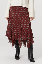 ROTELLE SKIRT  OXBLOOD MULTI