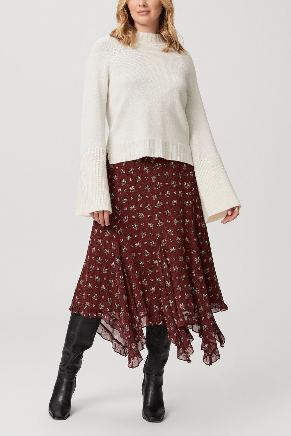 ROTELLE SKIRT  OXBLOOD MULTI