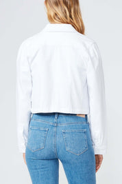 PACEY CROPPED DENIM JACKET  CRISP WHITE