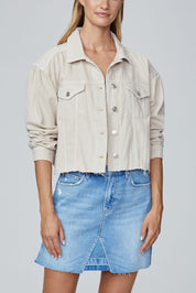 CROPPED PACEY DENIM JACKET  SOFT BEIGE