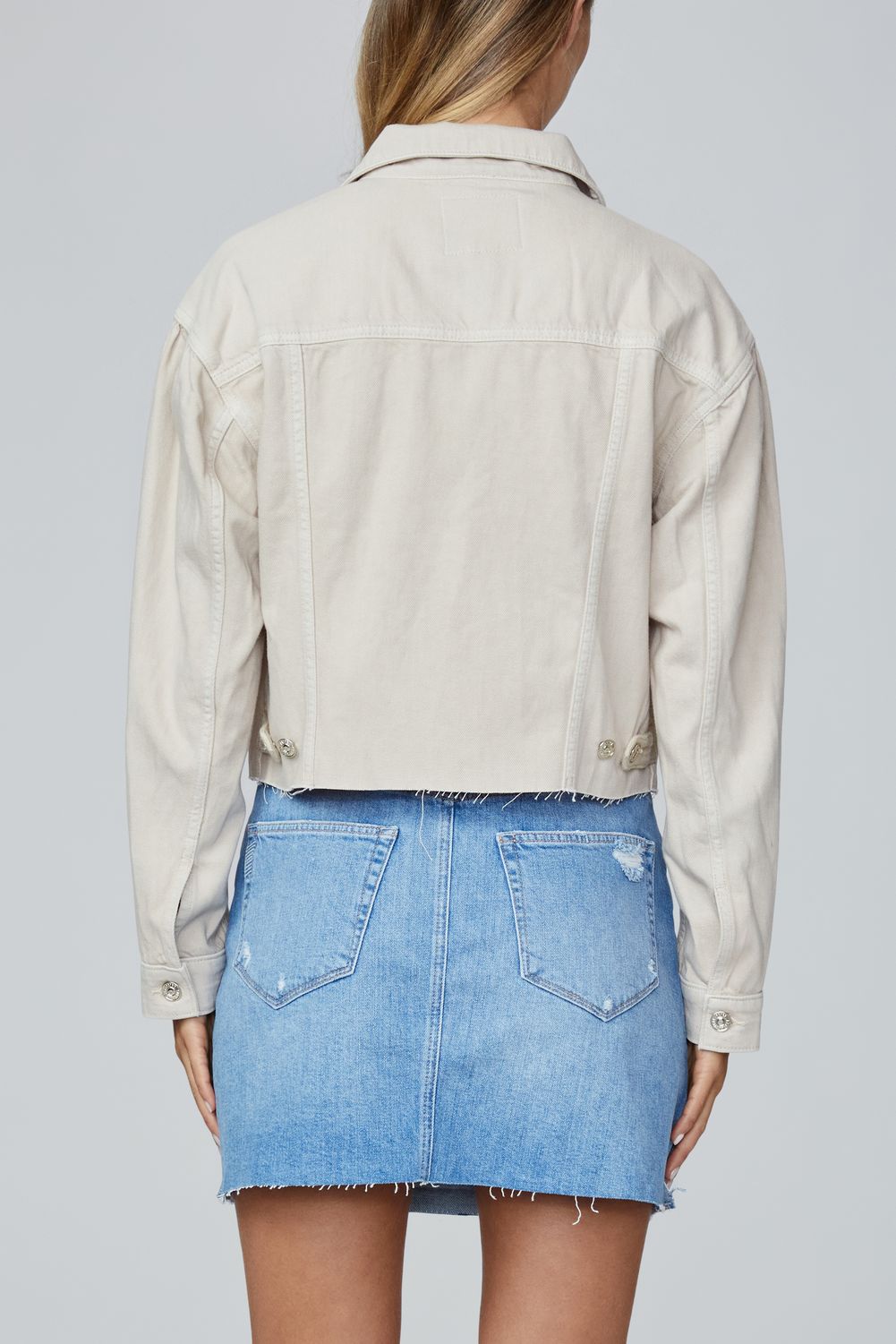 CROPPED PACEY DENIM JACKET  SOFT BEIGE