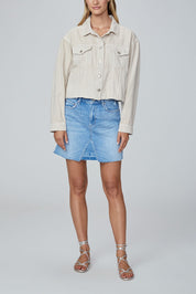 CROPPED PACEY DENIM JACKET  SOFT BEIGE