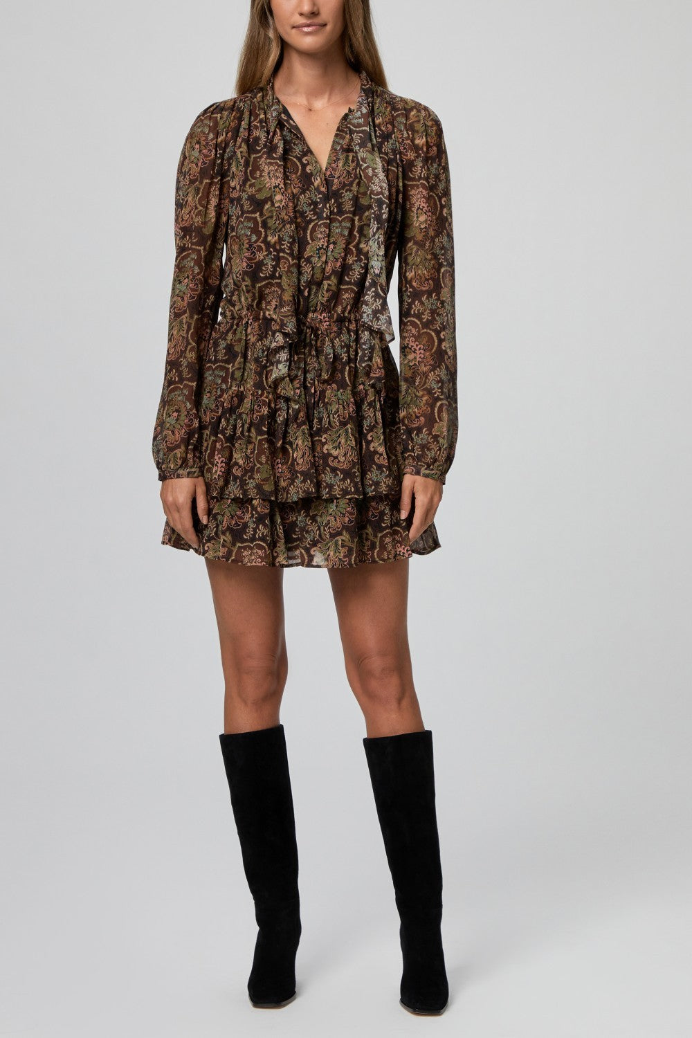 ELYNNE DRESS  BLACKBROWN