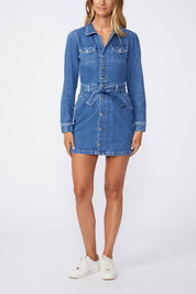 LONGSLEEVE MAYSLIE DENIM DRESS W SELF TIE  KYRIE