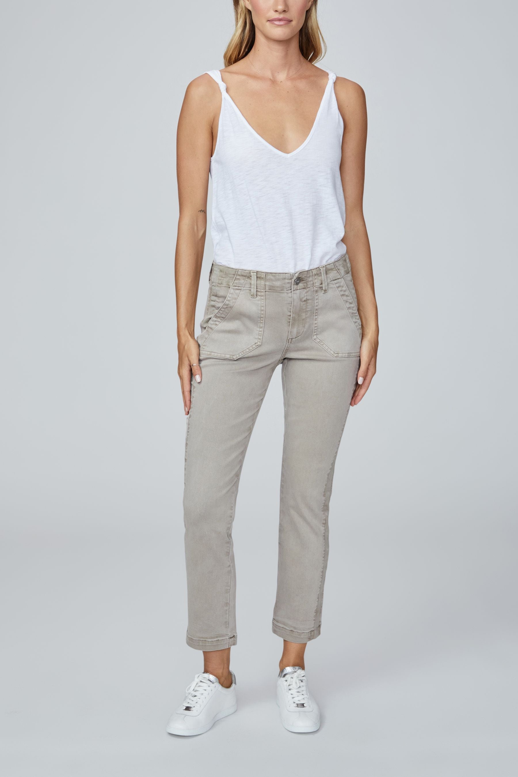 MAYSLIE STRAIGHT ANKLE W GROSGRAIN SIDE STRIPE