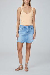JESSIE SKIRT W UNDONE MIDDLE HEM  LEISHA DESTRUC