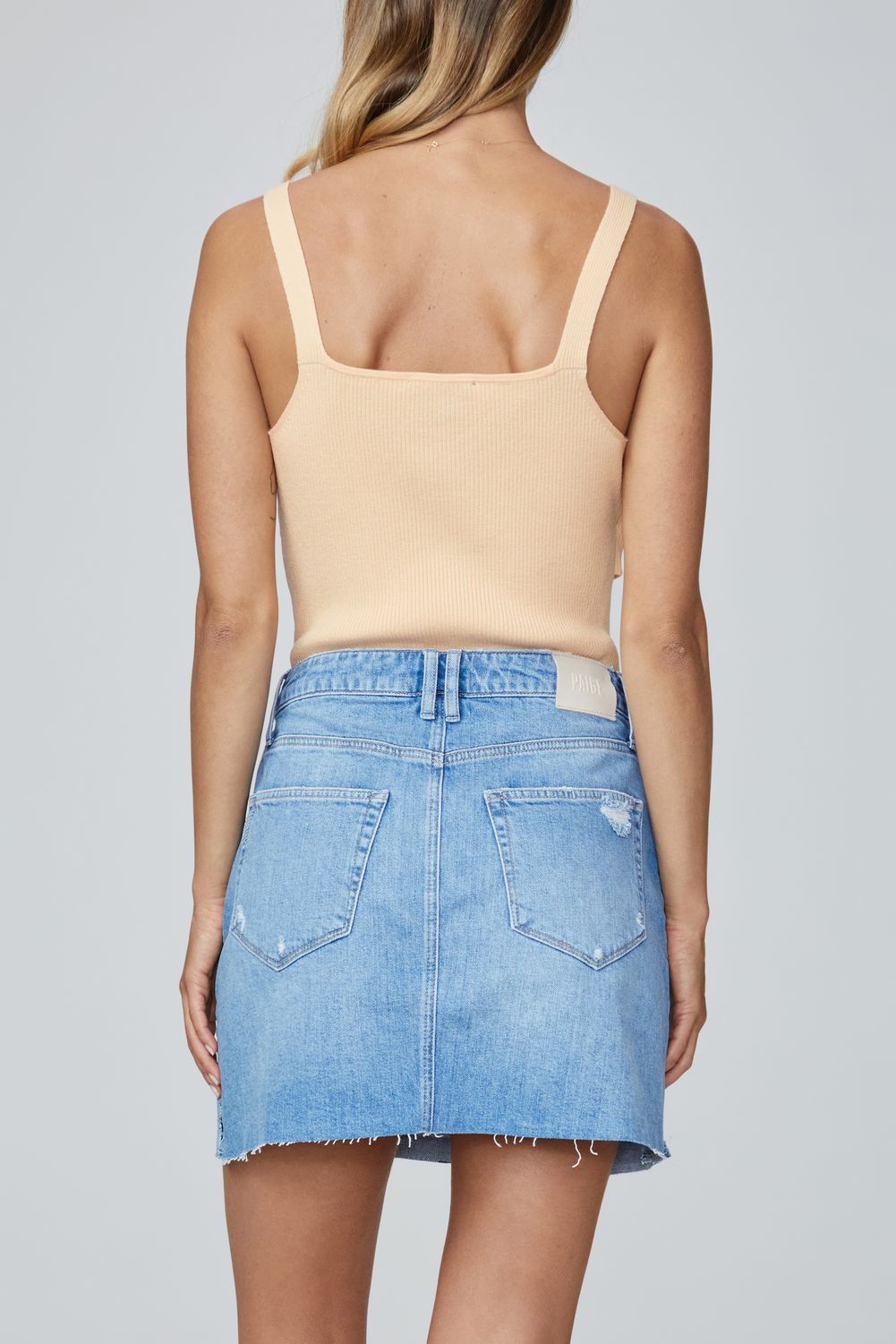 JESSIE SKIRT W UNDONE MIDDLE HEM  LEISHA DESTRUC