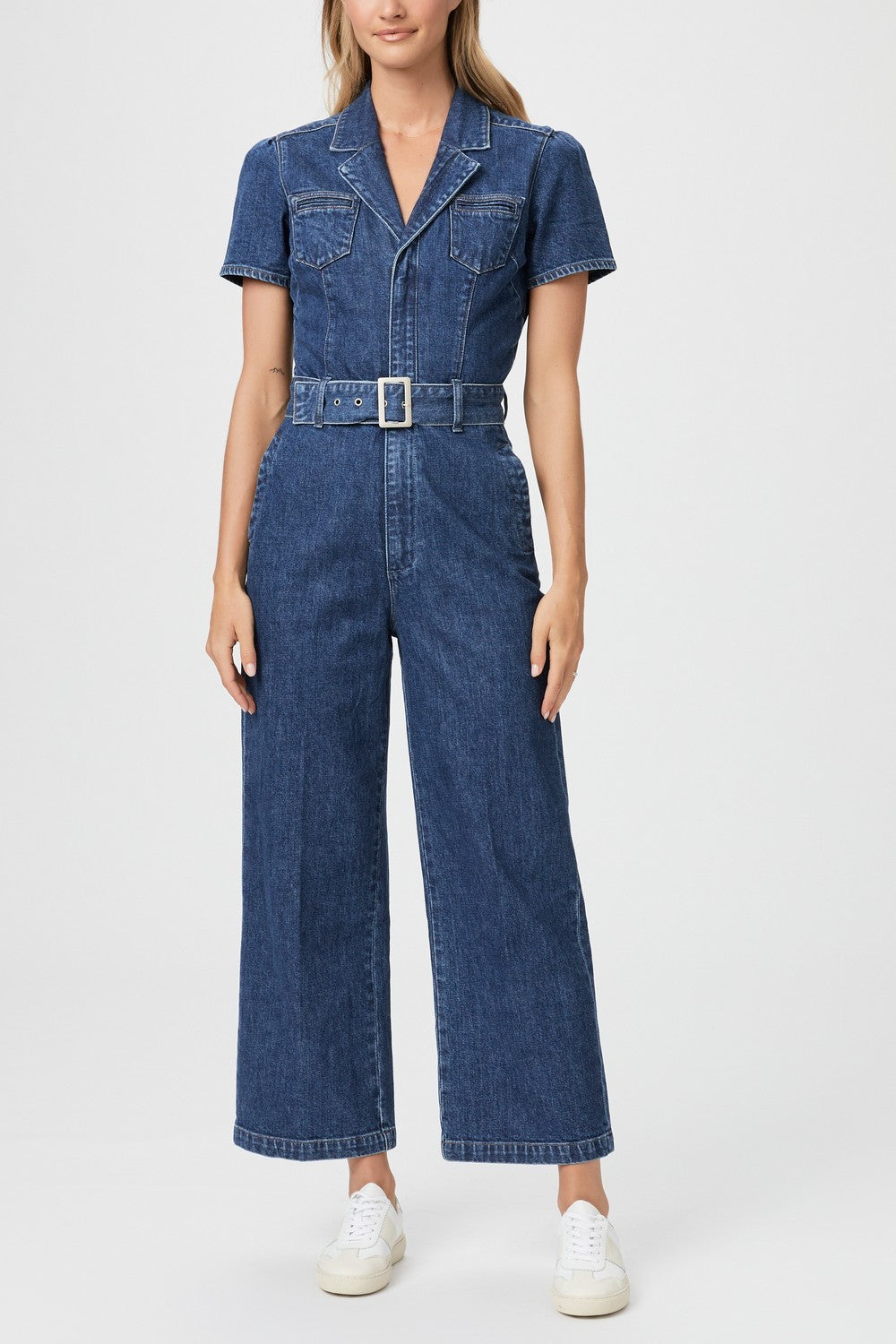 ANESSA JUMPSUIT WPATCH POCKETS + SELF BELT  CHAR