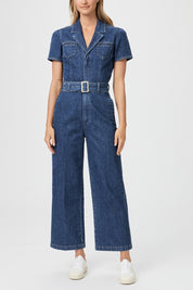 ANESSA JUMPSUIT WPATCH POCKETS + SELF BELT  CHAR