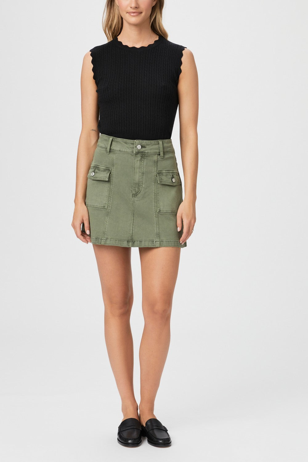 JESSIE SKIRT WCARGO POCKETS  VINTAGE IVY GREEN