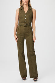 SASHA JUMPSUIT WSELF BELT  VINTAGE OLIVE MEADOW