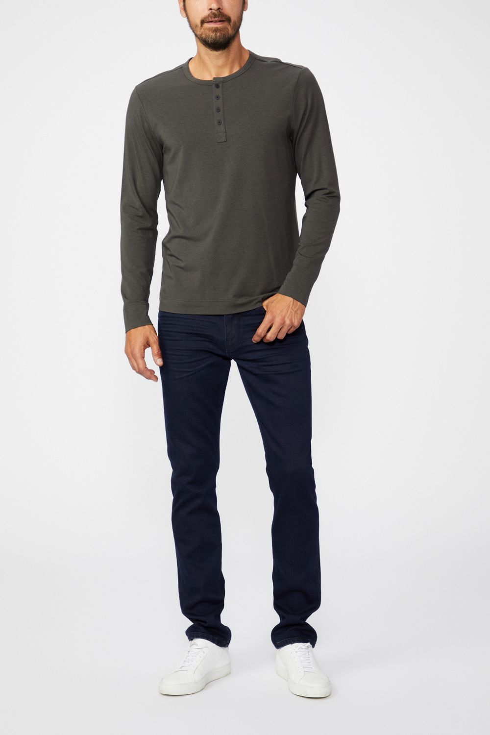 GARRETT HENLEY TEE  IRON GATE