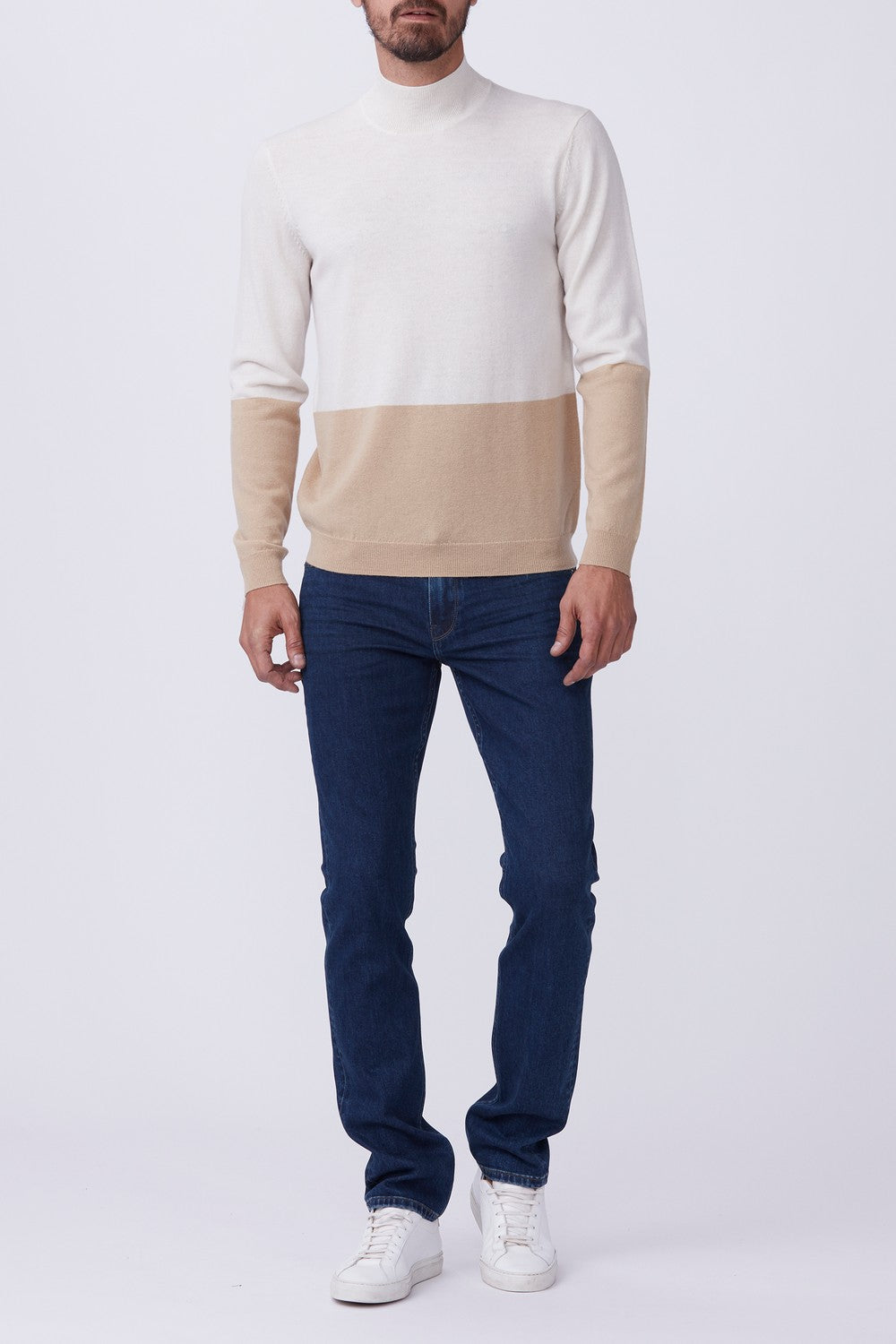 WAYNE SWEATER  FRESH LINENAGED PARCHMENT