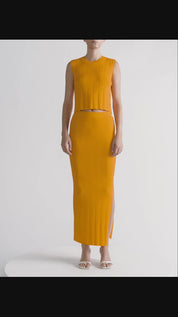 MIXED RIB CUTOUT SKIRT