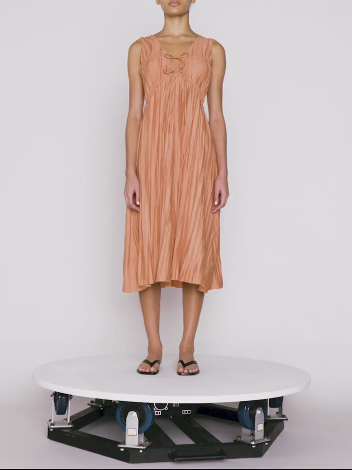CINCHED CRINKLE DRESS