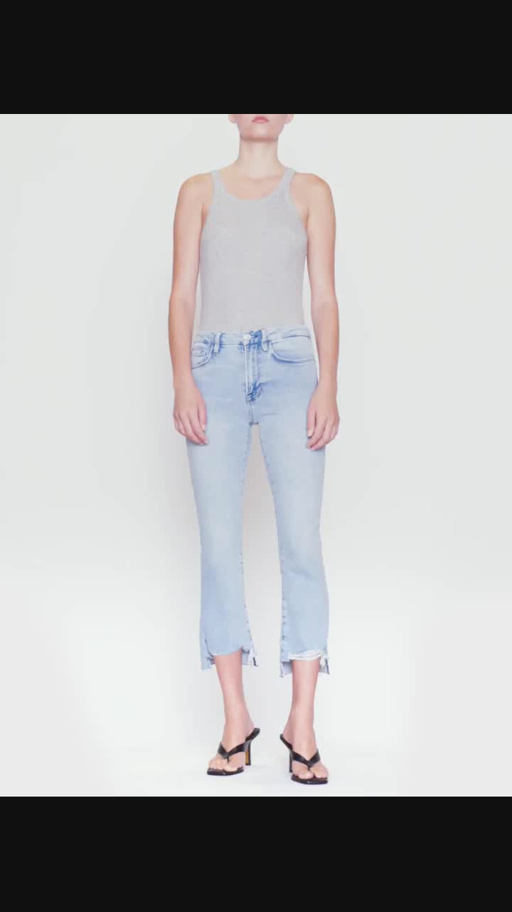 LE CROP MINI BOOT STEP FRAY