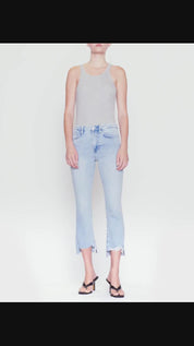 LE CROP MINI BOOT STEP FRAY