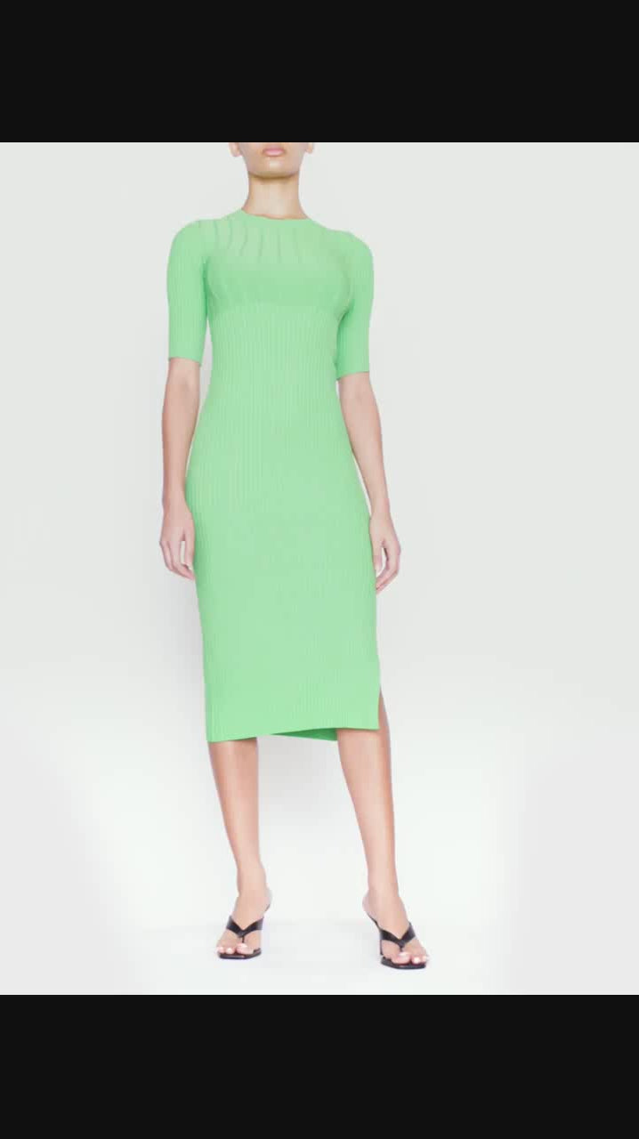 MIXED RIB SWEATER DRESS