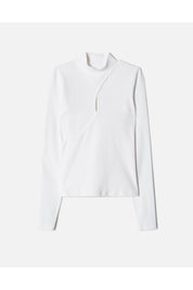 KEYHOLE MOCK NECK TOP