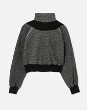 UPCYCLED CROP HALF ZIP