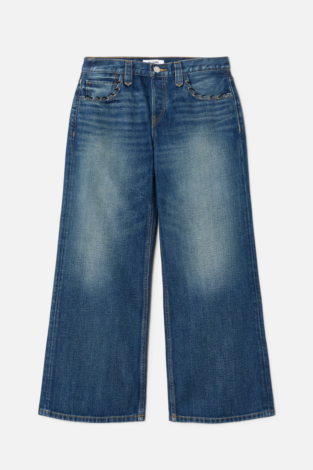 WHIPSTITCH MID RISE WIDE LEG CROP