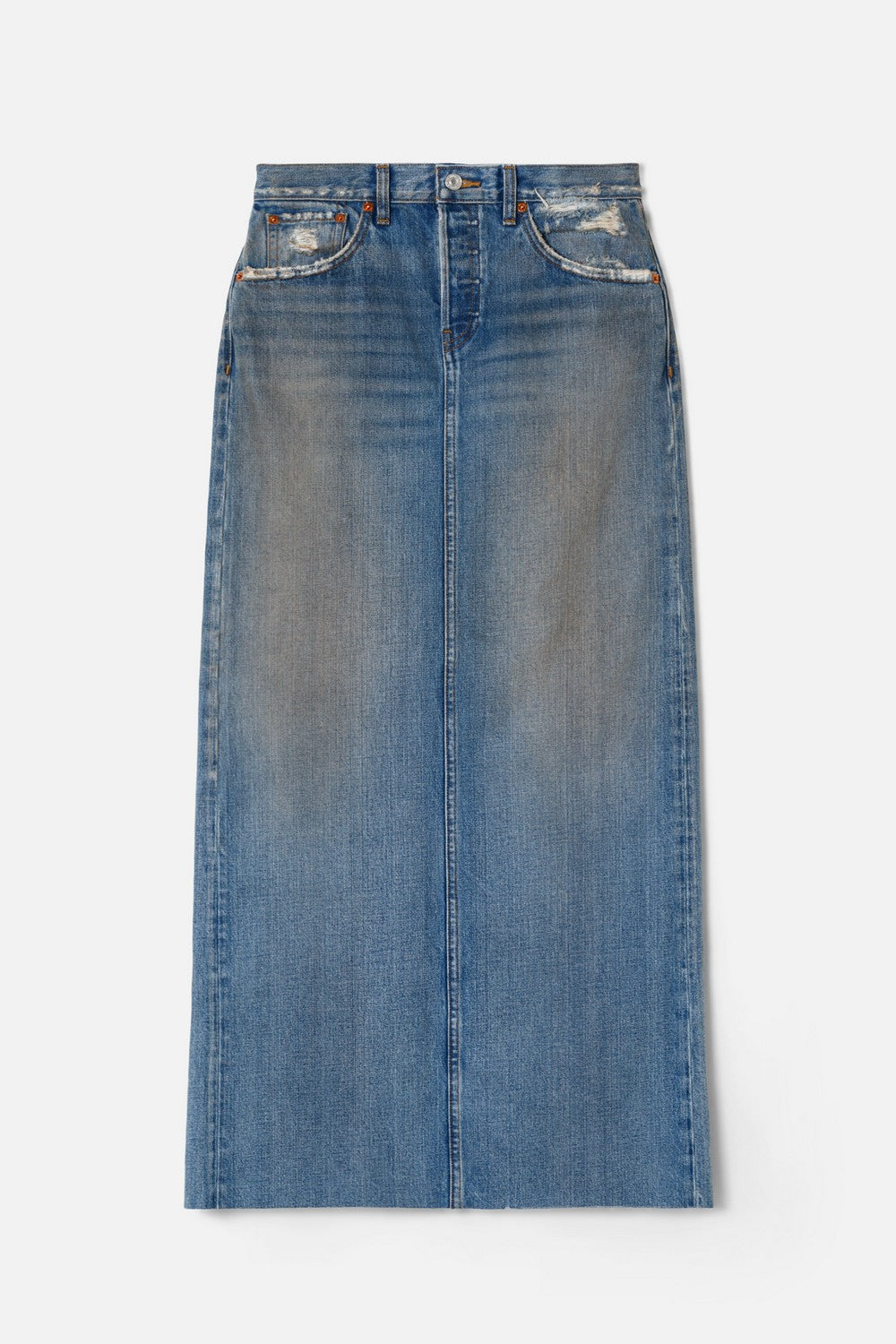 SPLIT BACK DENIM MAXI