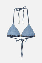 DENIM TRIANGLE TOP