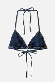 DENIM TRIANGLE TOP
