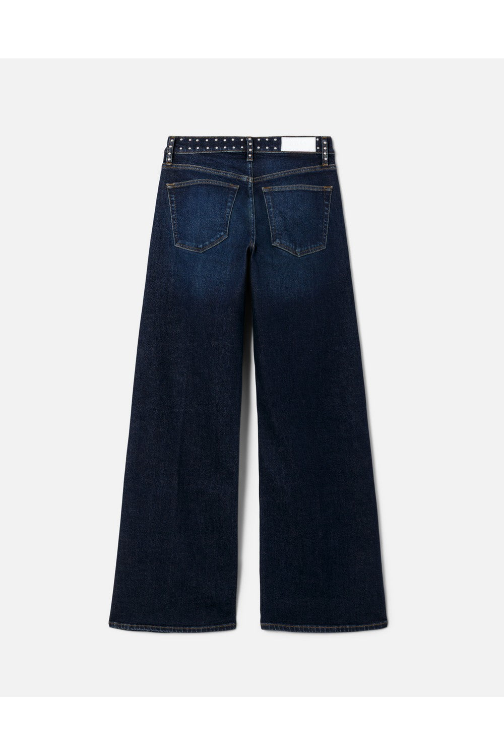 STUDDED MID RISE WIDE LEG