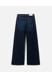 STUDDED MID RISE WIDE LEG