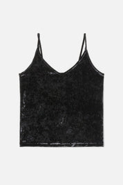 VELOUR SPAGHETTI STRAP TANK