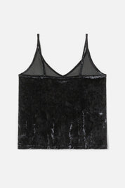VELOUR SPAGHETTI STRAP TANK