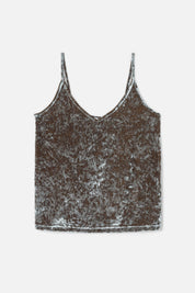 VELOUR SPAGHETTI STRAP TANK