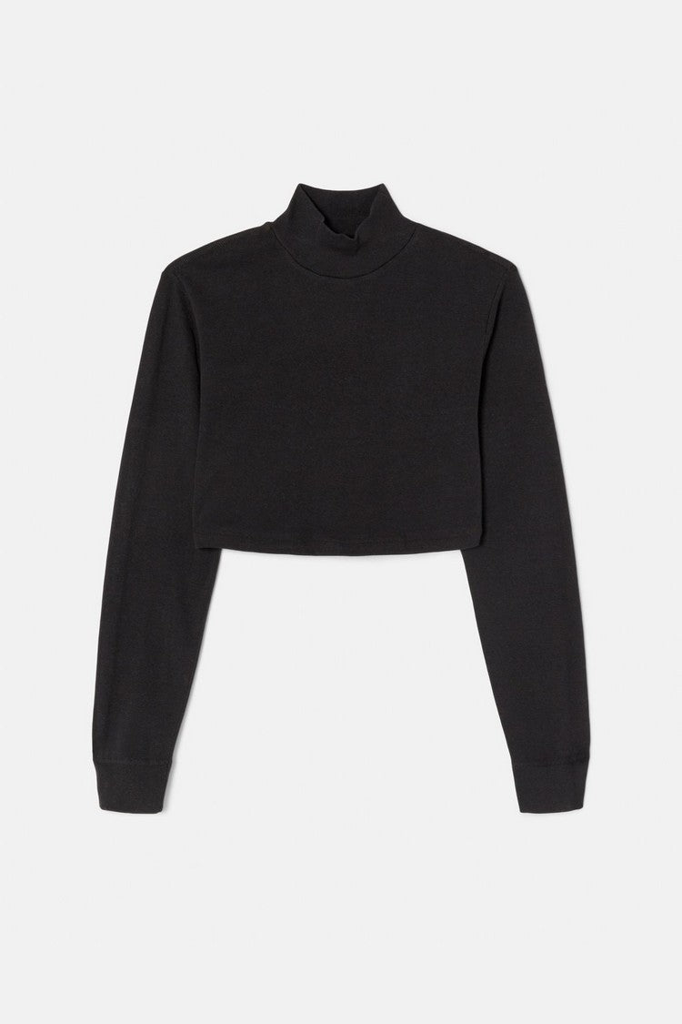 CROPPED MOCK NECK LONG SLEEVE