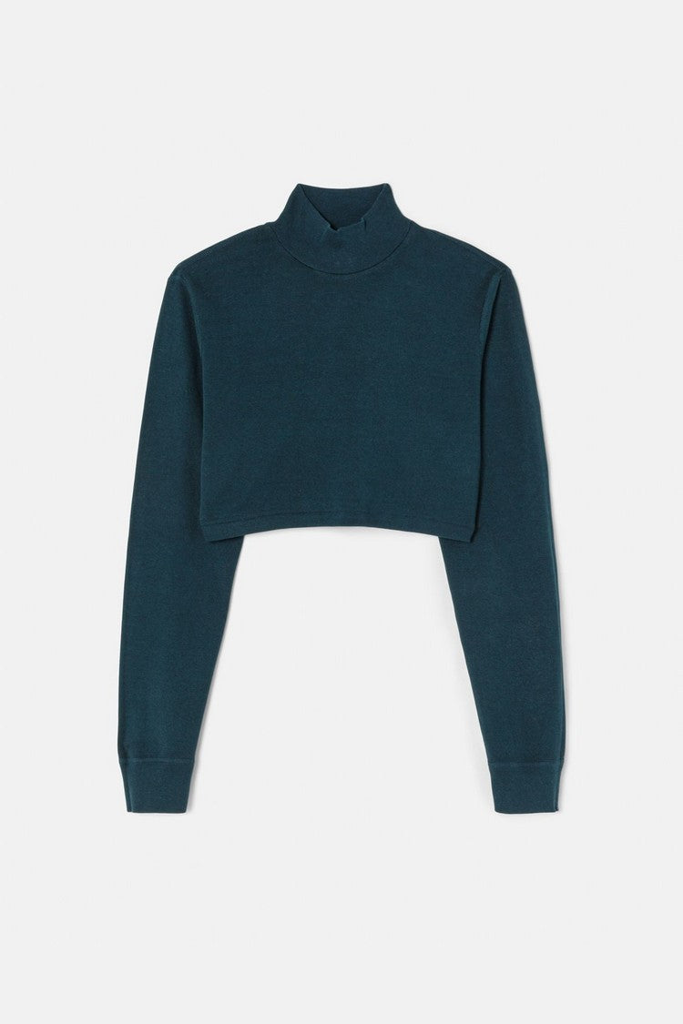 CROPPED MOCK NECK LONG SLEEVE