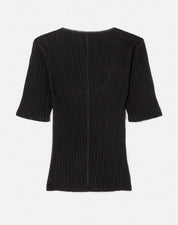 POINTELLE SCOOP NECK TEE