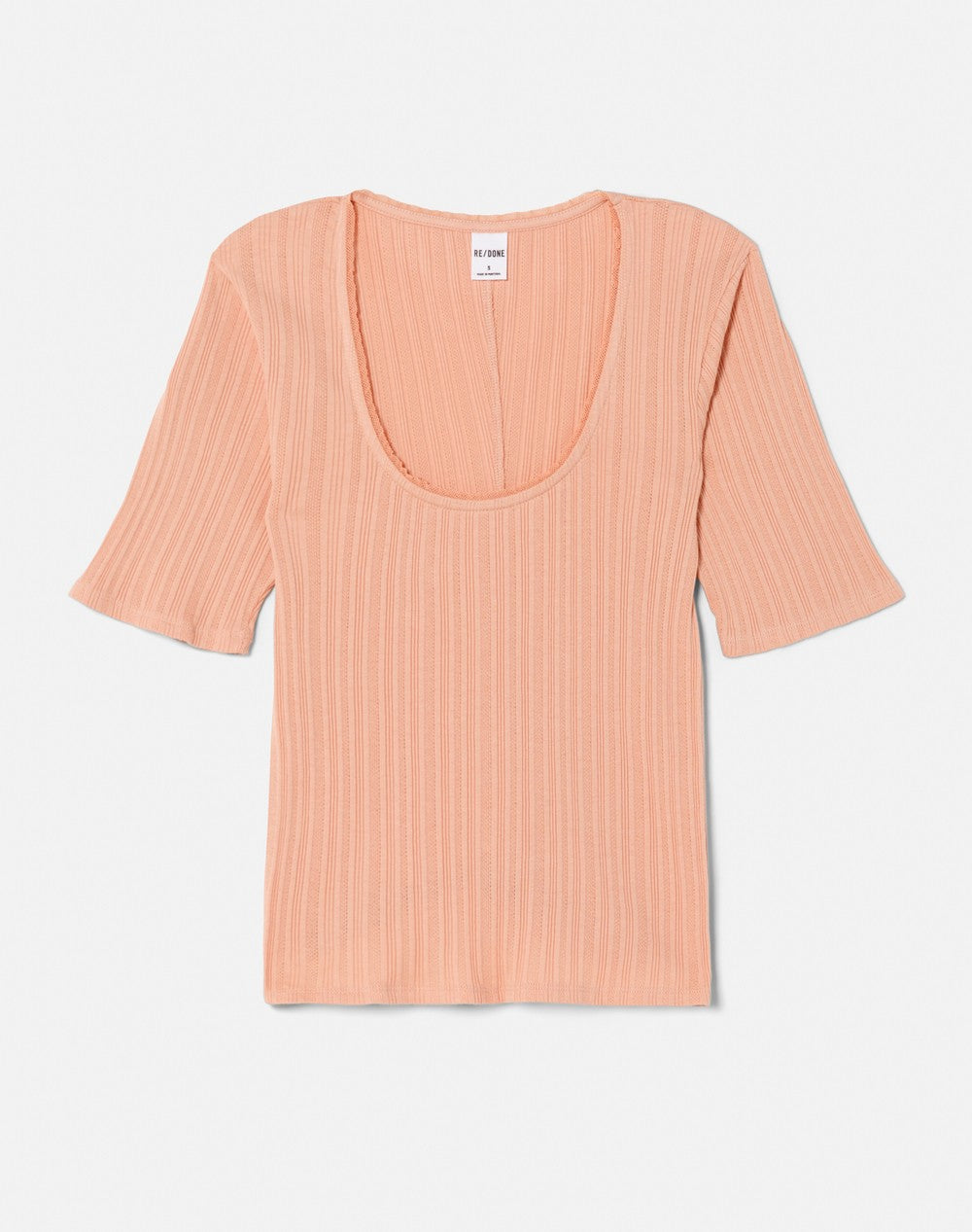 POINTELLE SCOOP NECK TEE