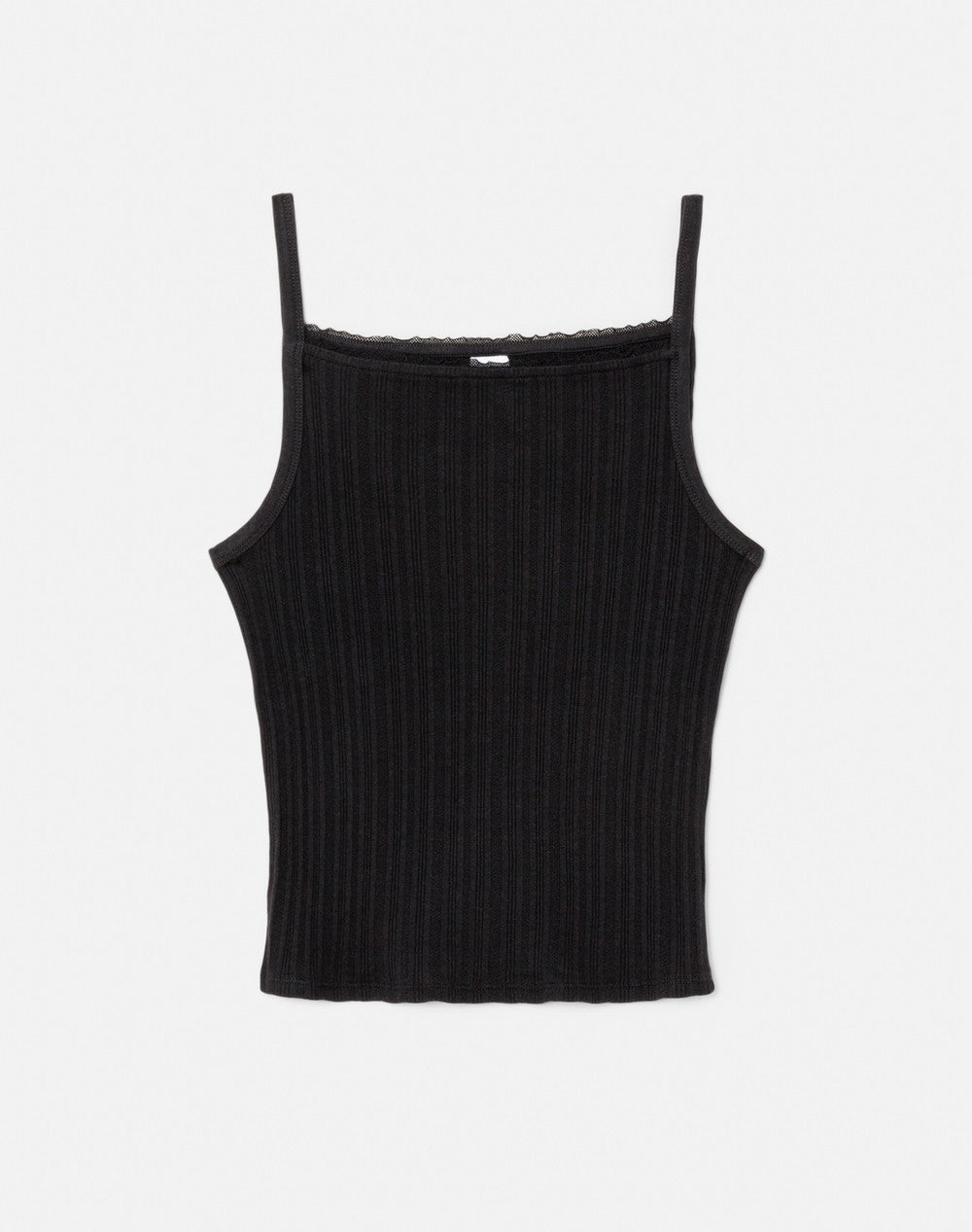 POINTELLE SQUARE NECK TANK