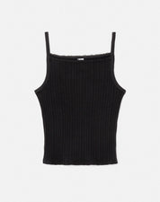 POINTELLE SQUARE NECK TANK