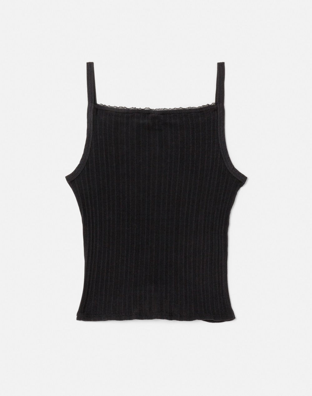 POINTELLE SQUARE NECK TANK