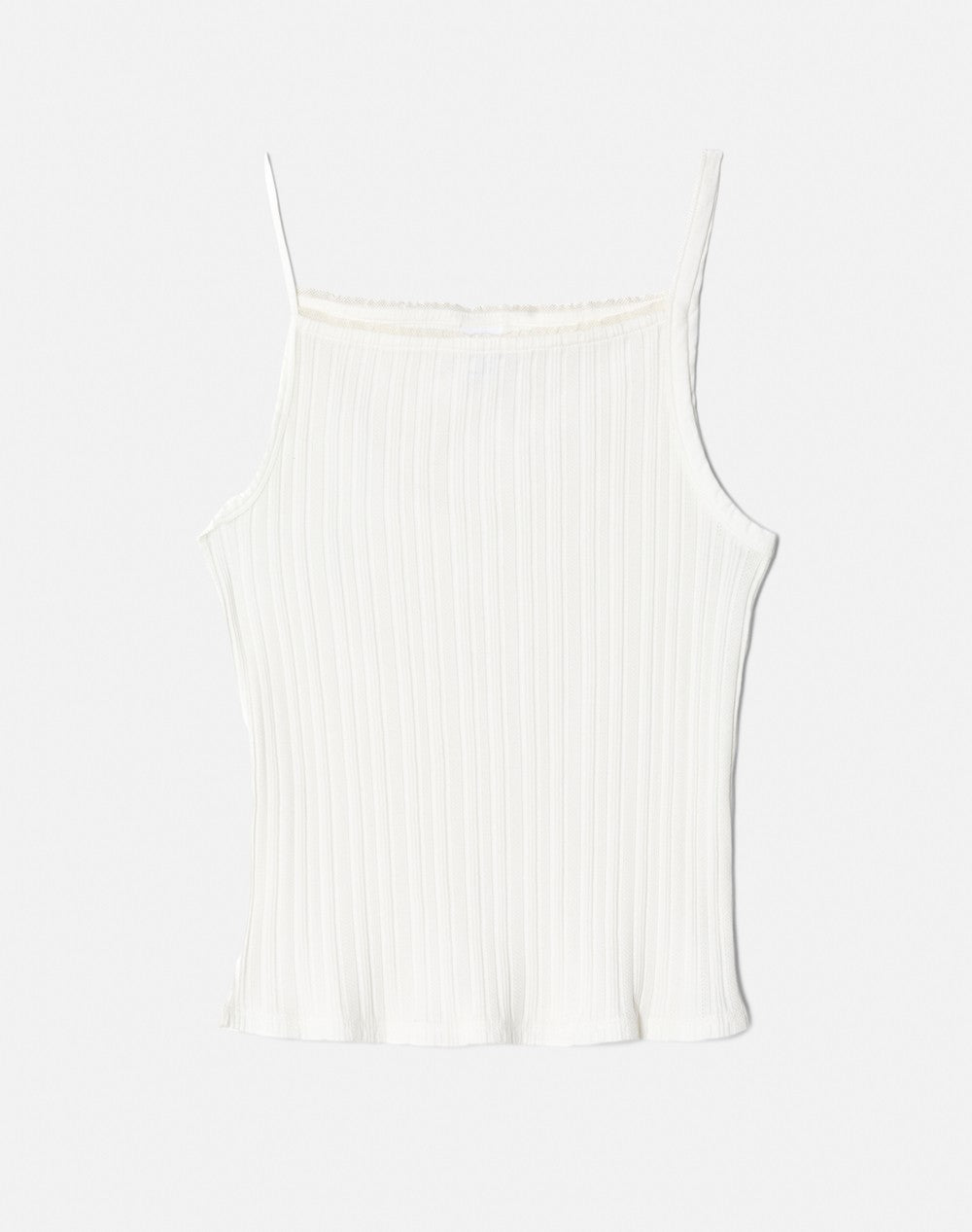 POINTELLE SQUARE NECK TANK