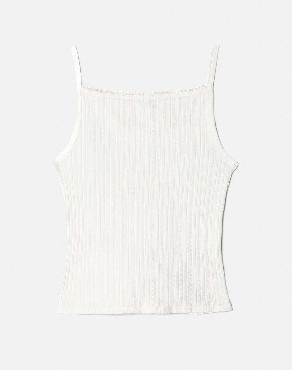 POINTELLE SQUARE NECK TANK