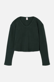 THERMAL VNECK BOXY TEE