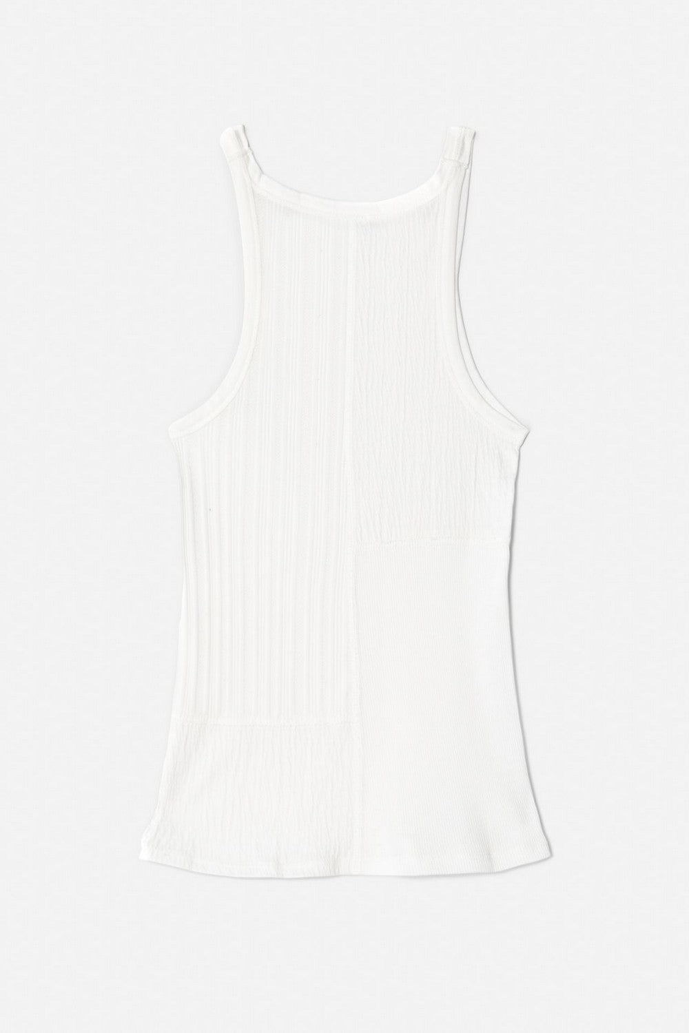 MIXED MEDIA RIBBED TANK