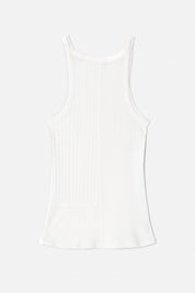 MIXED MEDIA RIBBED TANK