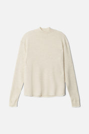 WAFFLE MOCK NECK PULLOVER