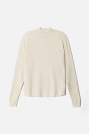 WAFFLE MOCK NECK PULLOVER