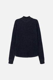 WAFFLE MOCK NECK PULLOVER